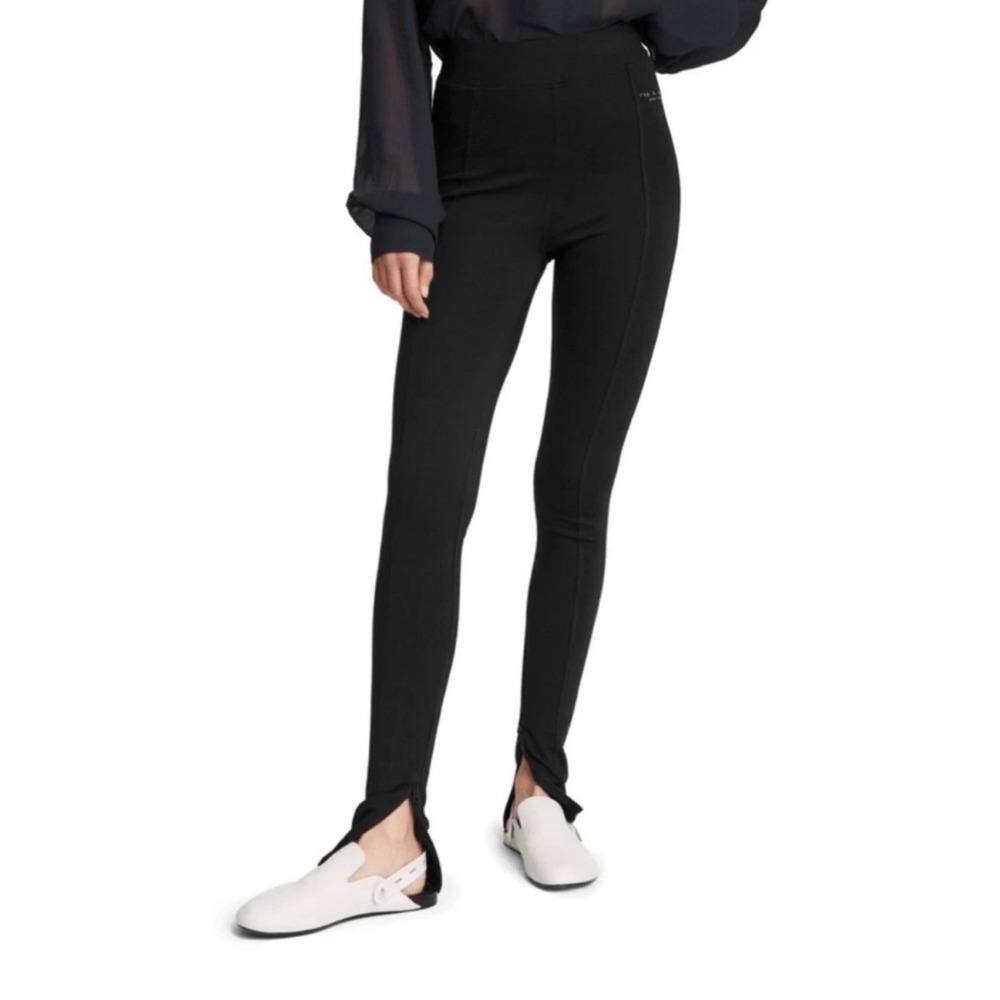 Rag & Bone Sunday Zip Hem Leggings Black High Rise Skinny Pants Small
